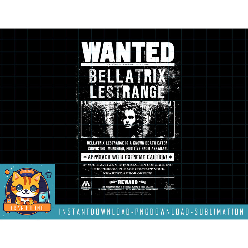 Harry Potter Wanted Bellatrix png, sublimate, digital download.jpg