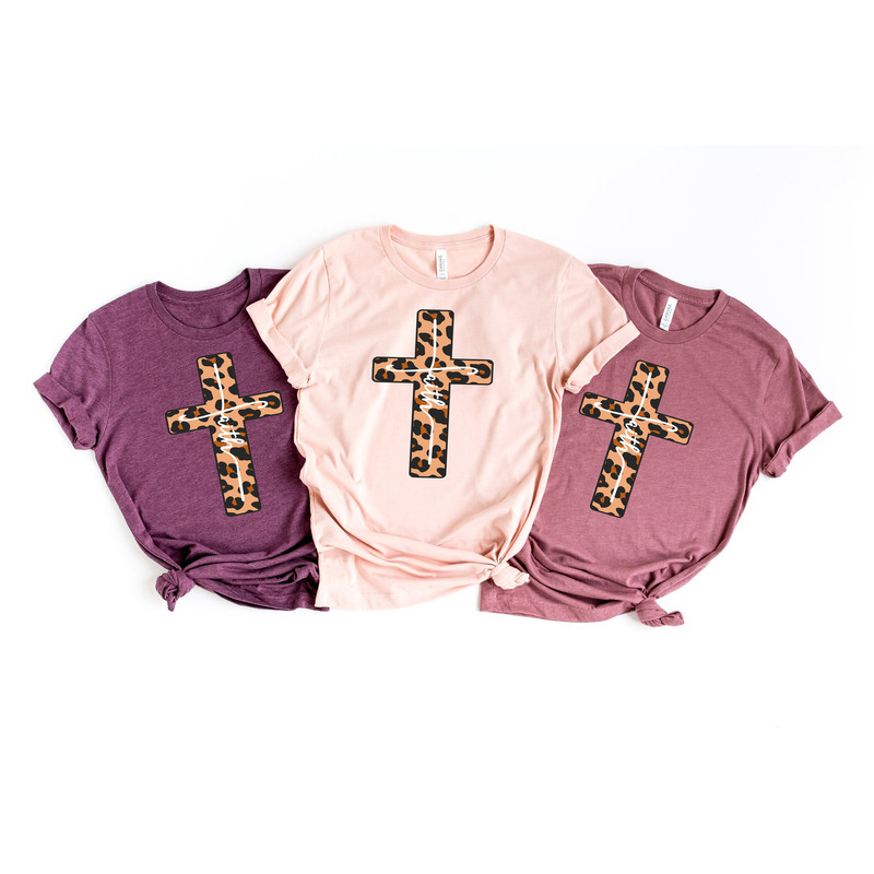 Cheetah Faith Cross Shirt, Faith Cross Shirt, Christian Gift, Faith Gift, Christian Shirts ,Faith Cross, Vertical Cross, Jesus - 3.jpg