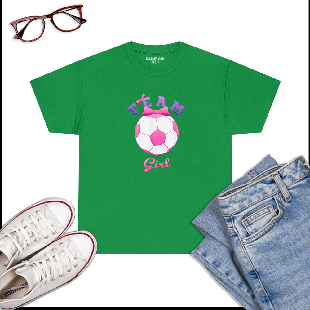 Gender-Reveal-Party-Team-Girl,-Pink-Soccer-Ball-T-Shirt-T-Shirts-Irish-Green.jpg
