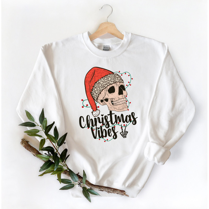 Christmas Vibes Sweatshirt,Christmas Skull Shirt,Christmas Gift,Holiday Gift,Holiday Sweatshirt,Christmas Family Matching Shirt - 2.jpg