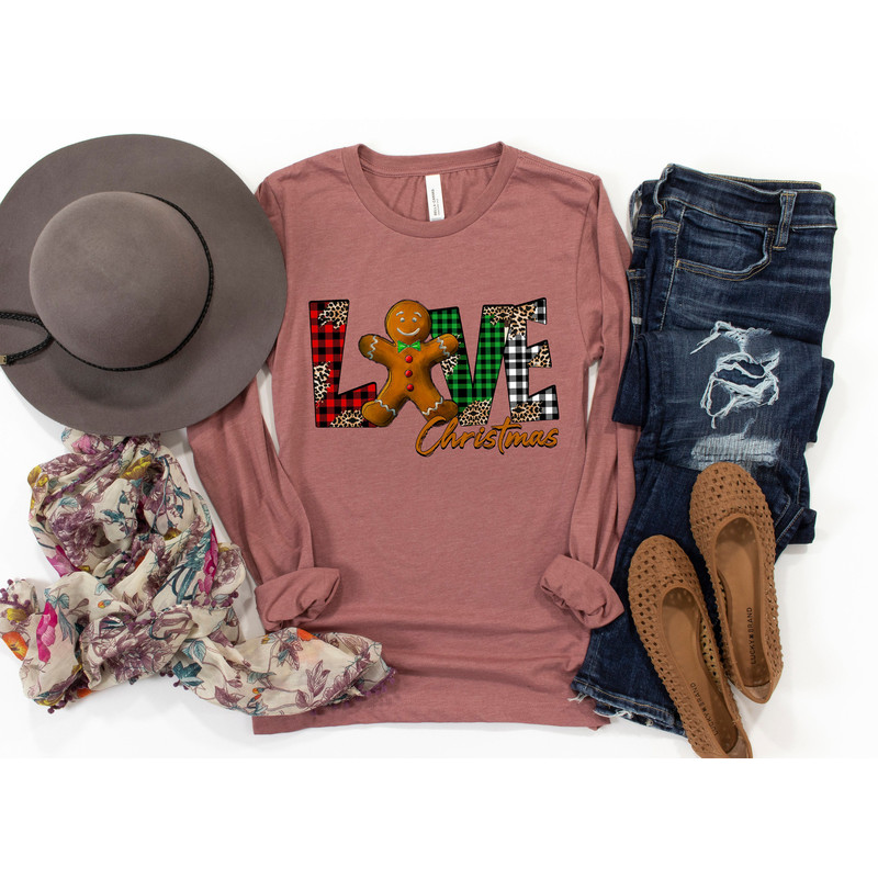 Christmas Women Shirt,Leopard Print Christmas Shirt,Love Christmas Gingerbread Shirt,Holiday Shirt,Cute Christmas Tee,Christmas Gift for Her - 4.jpg