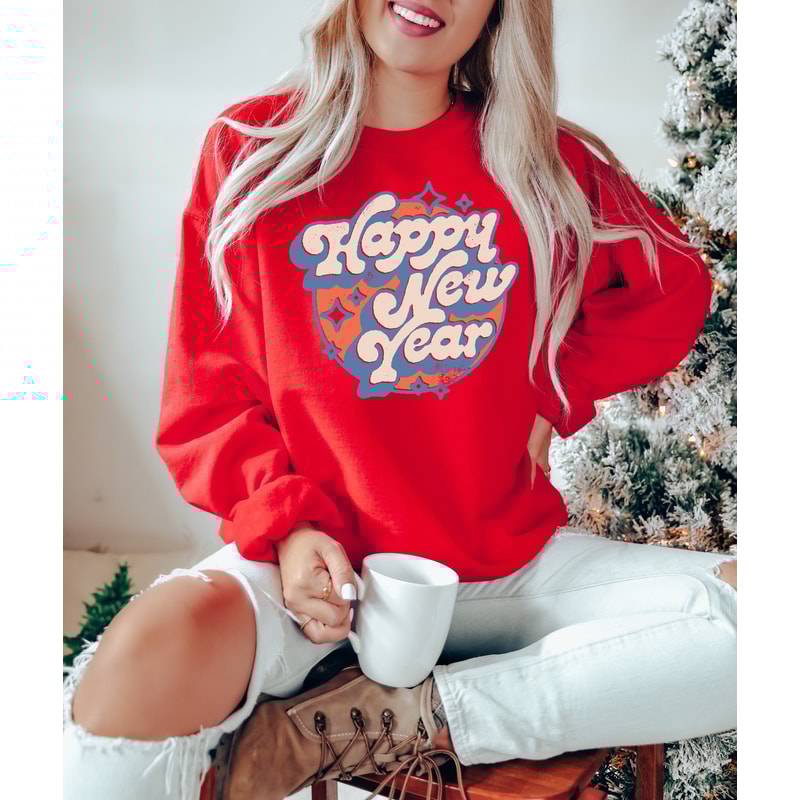 Colorful Retro Vintage New Year's Eve Shirt,2023 Happy New Year Sweatshirt,Happy New Year Shirt, 2023 Christmas, Happy New Year Shirt - 3.jpg