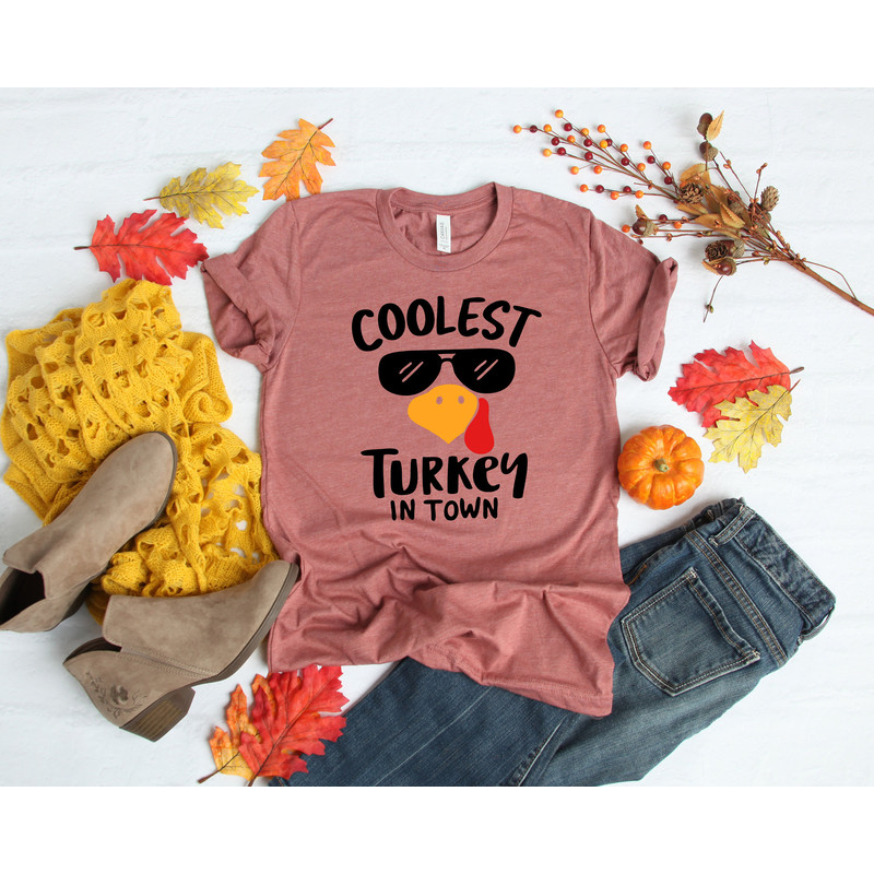 Coolest Turkey in Town Shirt,Boys Thanksgiving,Funny Kids Thanksgiving Shirt, Thankful Shirt,Fall Shirt, Hello Pumpkin,Family Matching Shirt - 3.jpg