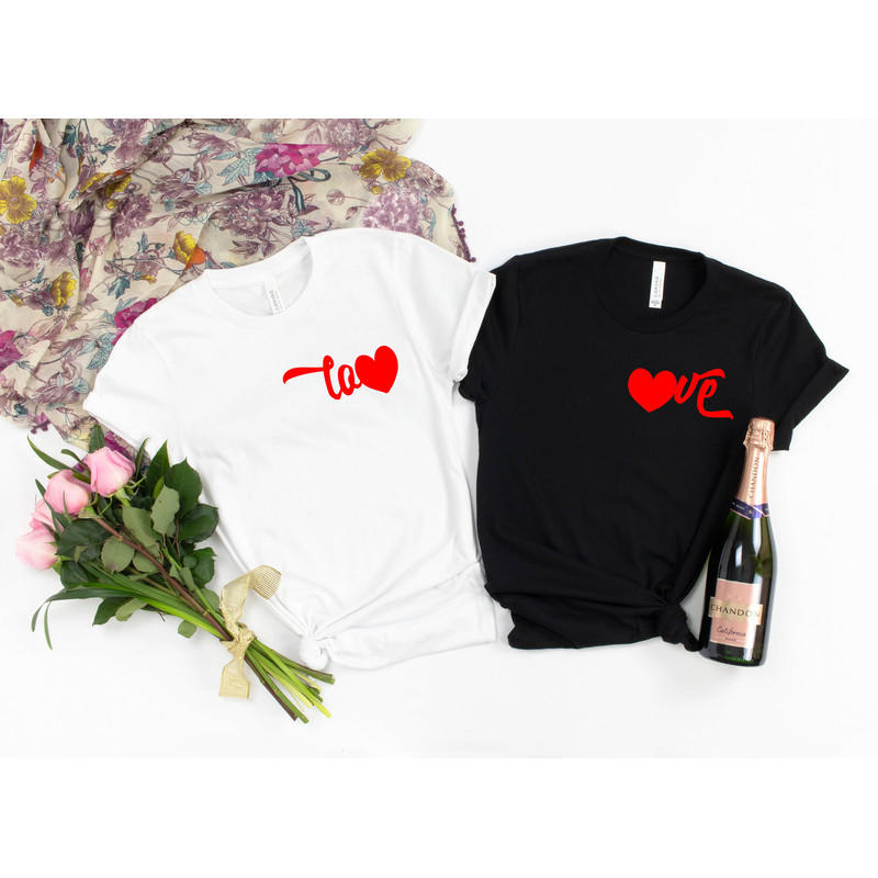 Couple Love Shirt, Cute Love Shirt with Hearts,Boyfriend and Girlfriend Gift,Couple Ideas, Matching Love Tshirt, Valentines Love Tshirt - 2.jpg