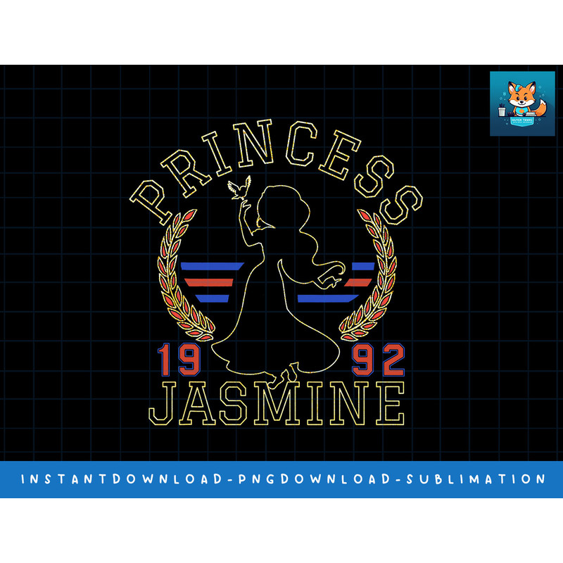 Disney Princess Jasmine 1992 Crest Outline png, sublimate, digital print.jpg