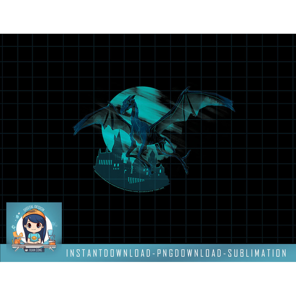 Harry Potter Thestral Flies Over Hogwarts png, sublimate, digital download.jpg