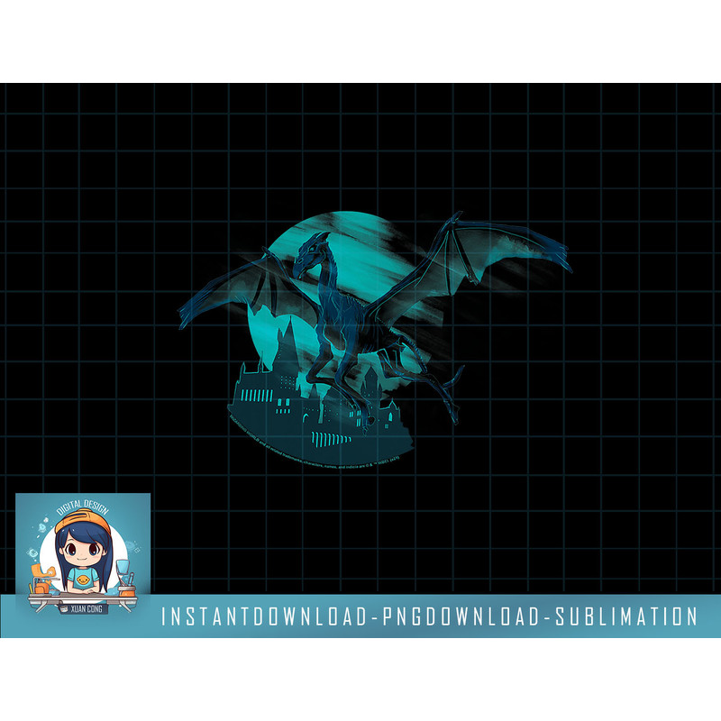 Harry Potter Thestral Flies Over Hogwarts png, sublimate, digital download.jpg