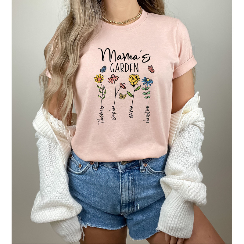 Custom Mothers Day Shirt, Personalized Mom Gift, Mothers Day Gift, Mama's Garden T-Shirt, Customized Mom Tee, Mother Gift, Gift from Son - 1.jpg