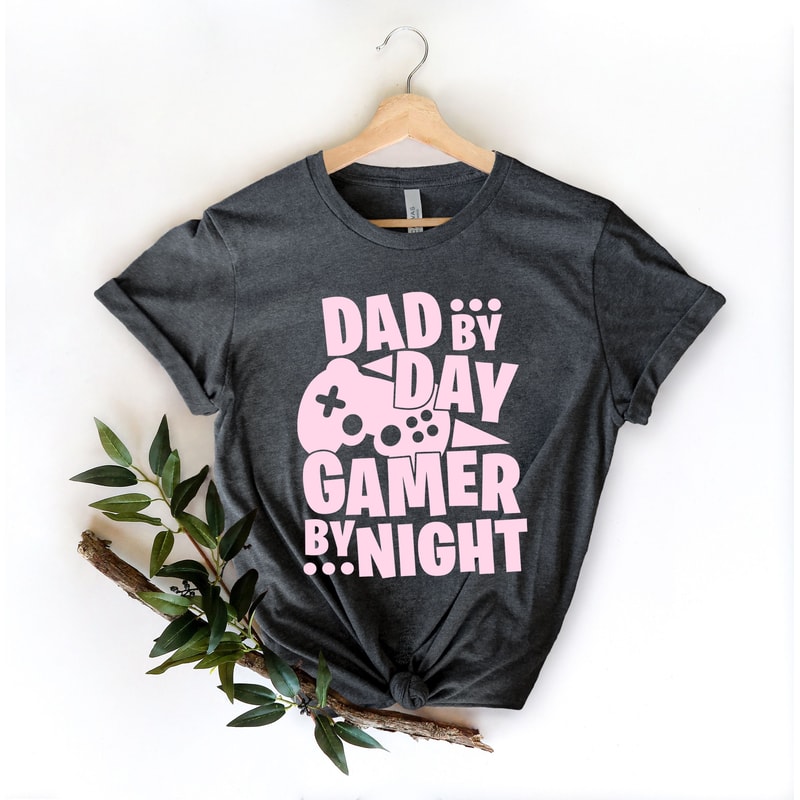 Dad By Day Gamer By Night T-Shirt , Dad Level Unlocked Gamer Shirt , Retro Gaming Gift T- shirt ,Father's Day Gift, Funny Daddy Gamer - 2.jpg