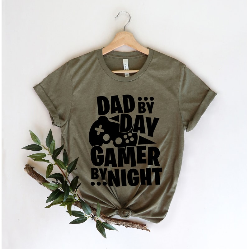 Dad By Day Gamer By Night T-Shirt , Dad Level Unlocked Gamer Shirt , Retro Gaming Gift T- shirt ,Father's Day Gift, Funny Daddy Gamer - 3.jpg
