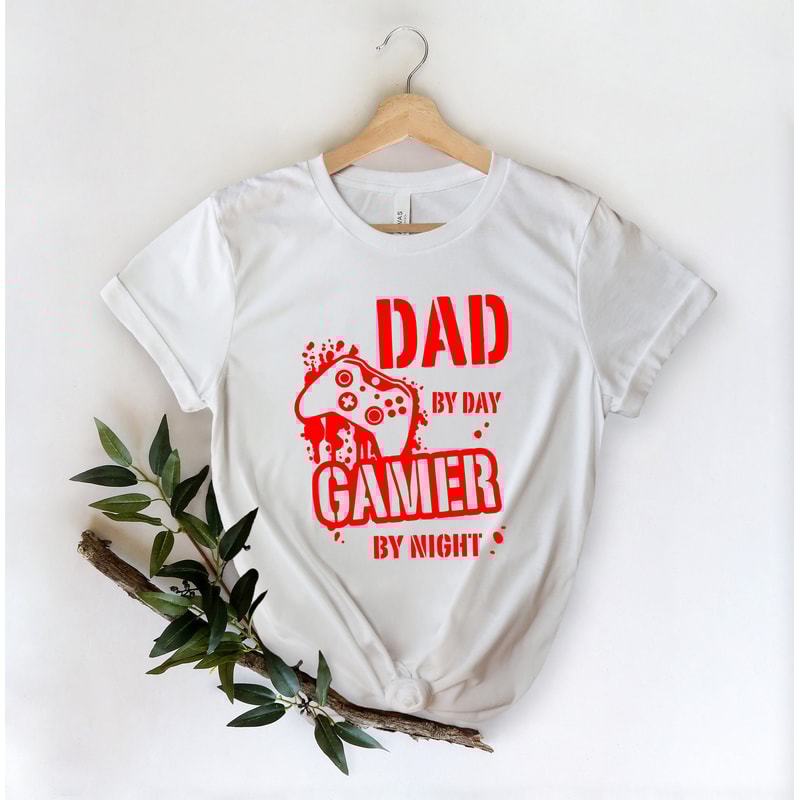 Dad By Day Gamer By Night T-Shirt , Dad Level Unlocked Gamer Shirt , Retro Gaming Gift T- shirt ,Father's Day Gift, Funny Daddy Gamer - 3.jpg