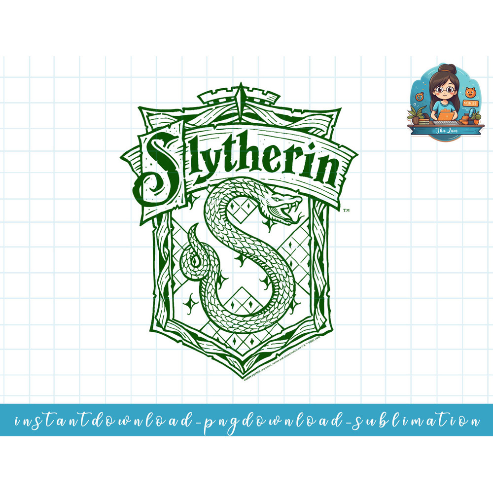Harry Potter Slytherin Detailed Crest png, sublimate, digital download.jpg