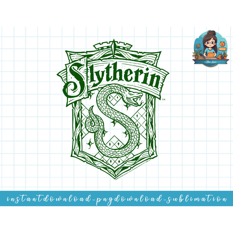 Harry Potter Slytherin Detailed Crest png, sublimate, digital download.jpg