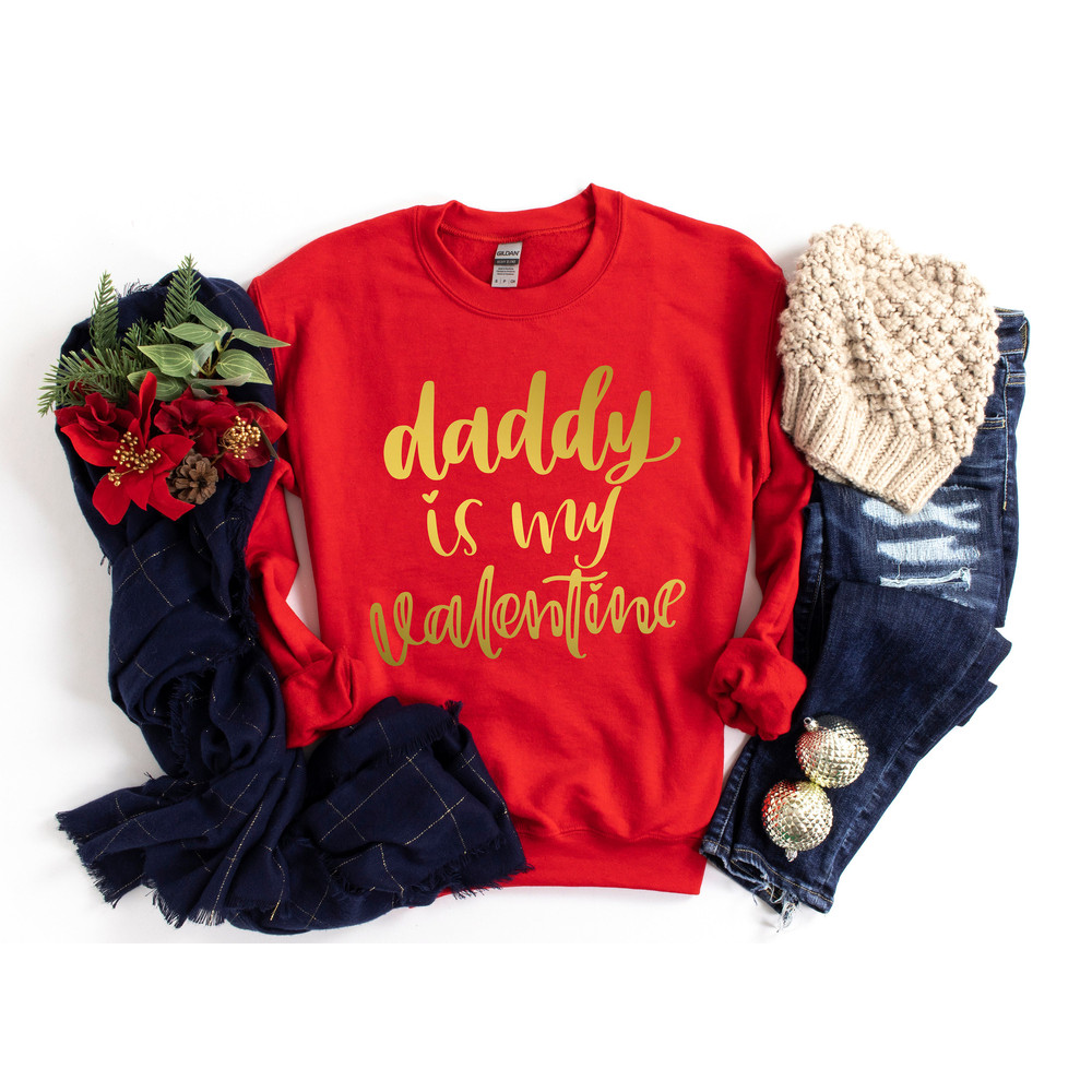Daddy Is My Valentine Shirt, Valentine Daddy and Heart Shirt Day Tshirt, Daddy Valentine Day Tee, Daddy Lover Tee, Daddy Kid Valentine Shirt - 4.jpg