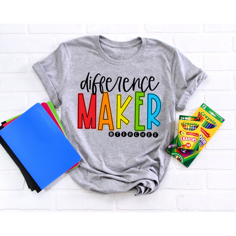 Difference Maker Teacher Shirts, Teach Love Inspire Shirt, Back To School Shirt, First Grade Teacher Shirts, Teacher Appreciation Shirt - 1.jpg