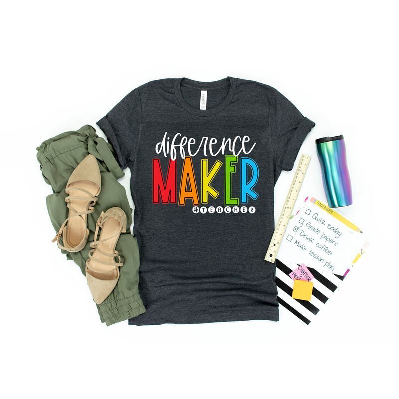 Difference Maker Teacher Shirts, Teach Love Inspire Shirt, Back To School Shirt, First Grade Teacher Shirts, Teacher Appreciation Shirt - 2.jpg