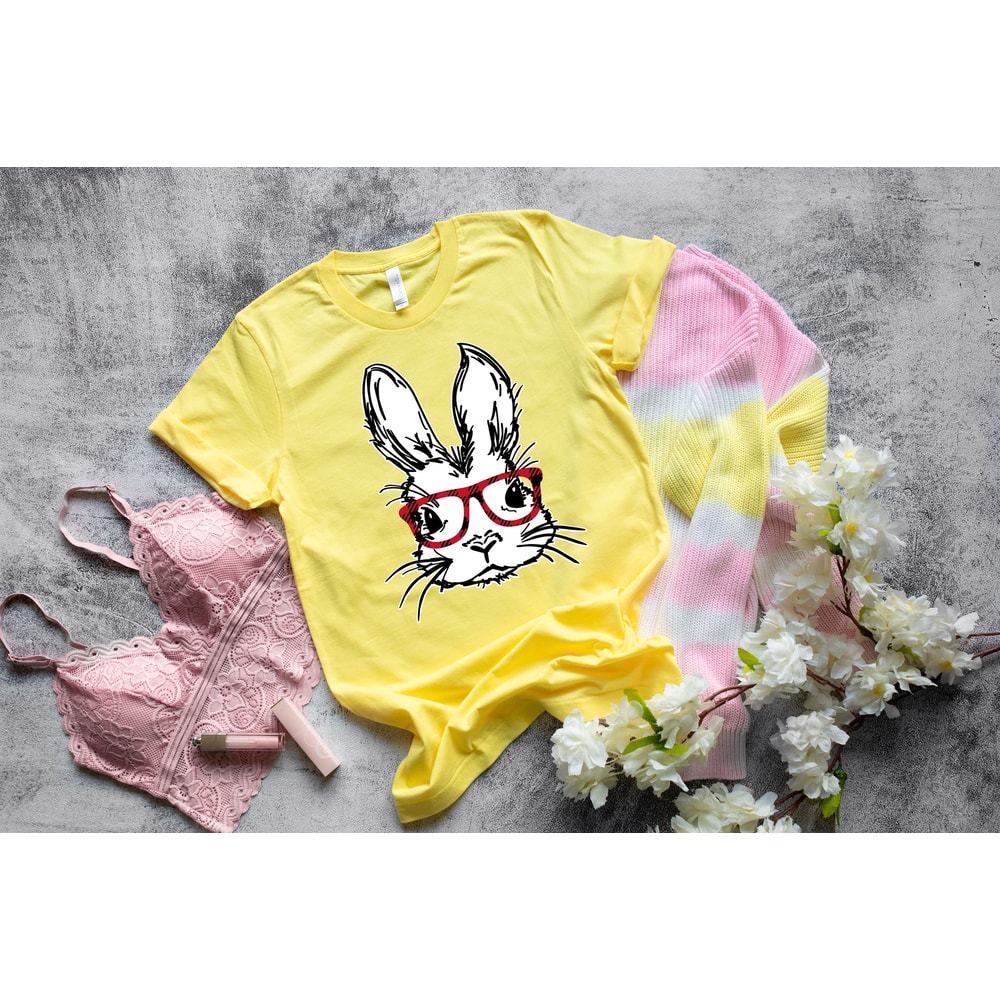Easter Bunny With Glasses Shirt,Bunny With Glasses Shirt,Kids Easter Shirt,Cute Easter Shirt,Easter Day Shirt for Woman, Easter Bunny Shirt - 1.jpg