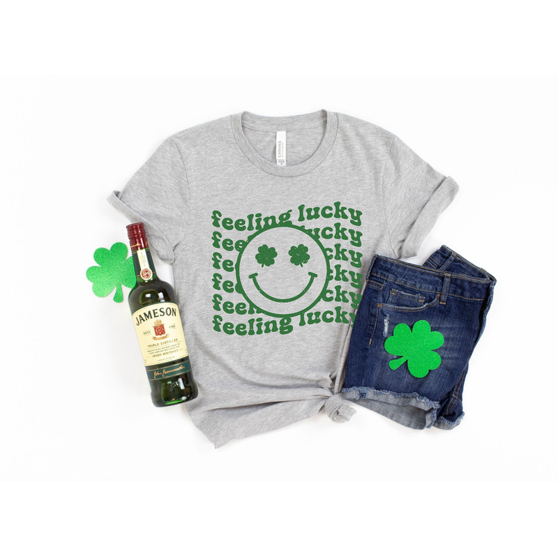 Feeling Lucky T-Shirt,Irish Shirt,St Patrick's Day T-Shirt for Women,Luck of the Irish,Shamrock Shirt,Funny St Patricks Day Shirt - 1.jpg