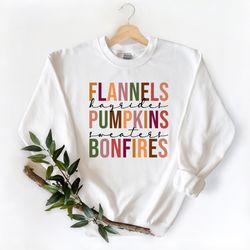 flannels hayrides pumpkins sweaters,bonfires shirt,thanksgiving shirt,pumpkin spice season,thanksgiving matching shirt,t