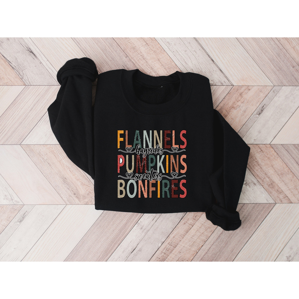 Flannels Hayrides Pumpkins Sweatshirt,Thanksgiving Shirt,Thankful Shirt,Fall Shirt,Hello Pumpkin,Family Matching Shirt,fall Sweatshirt - 2.jpg