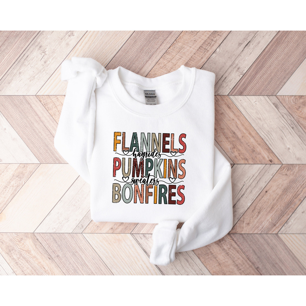 Flannels Hayrides Pumpkins Sweatshirt,Thanksgiving Shirt,Thankful Shirt,Fall Shirt,Hello Pumpkin,Family Matching Shirt,fall Sweatshirt - 3.jpg