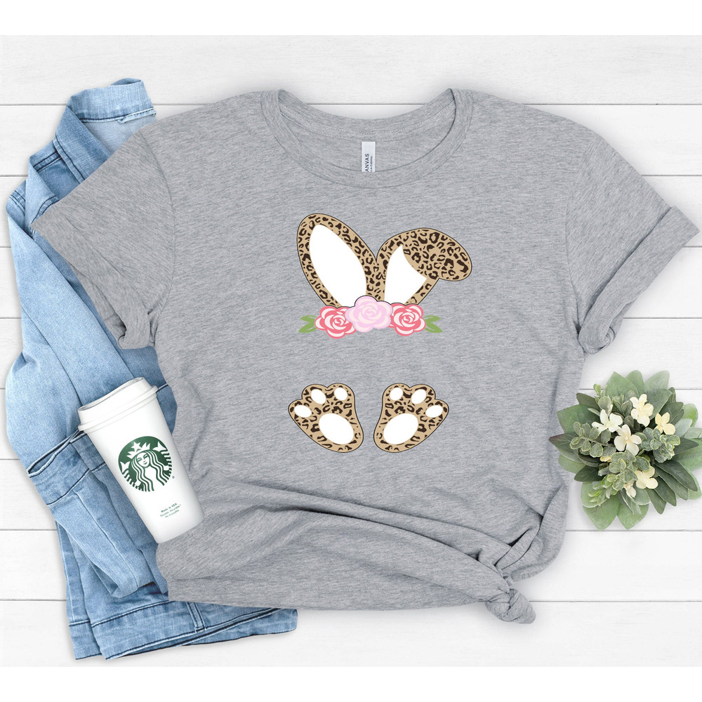 Floral Cheetah print bunny ears feet Shirt,Easter Bunny Shirt,Easter Shirt For Woman,Easter Shirt,Easter Family ShirtEaster Matching Shirt - 2.jpg