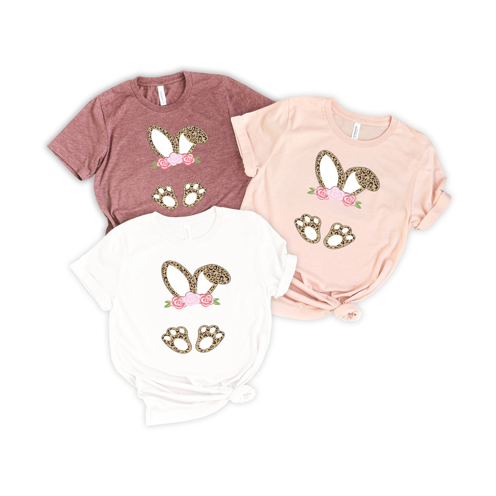 Floral Cheetah print bunny ears feet Shirt,Easter Bunny Shirt,Easter Shirt For Woman,Easter Shirt,Easter Family ShirtEaster Matching Shirt - 3.jpg