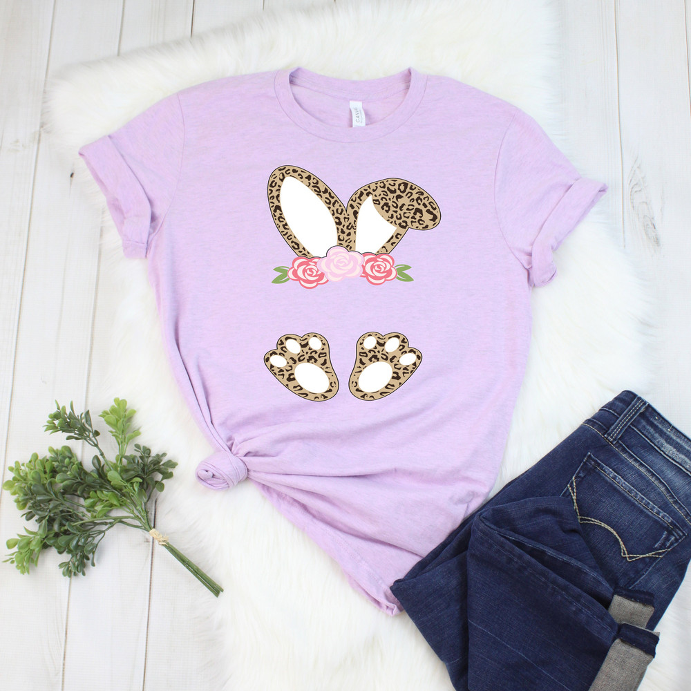 Floral Cheetah print bunny ears feet Shirt,Easter Bunny Shirt,Easter Shirt For Woman,Easter Shirt,Easter Family ShirtEaster Matching Shirt - 4.jpg