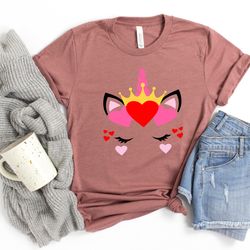 girl valentines day shirt,valentines day unicorn with tiara shirt,cute valentine shirt,cute valentine tee,valentines day