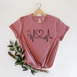 heartbeat shirt-nurse t-shirt-nurse tees-stethoscope shirts -nurse appreciation gift-nurse gift idea-nurses week gift-nu