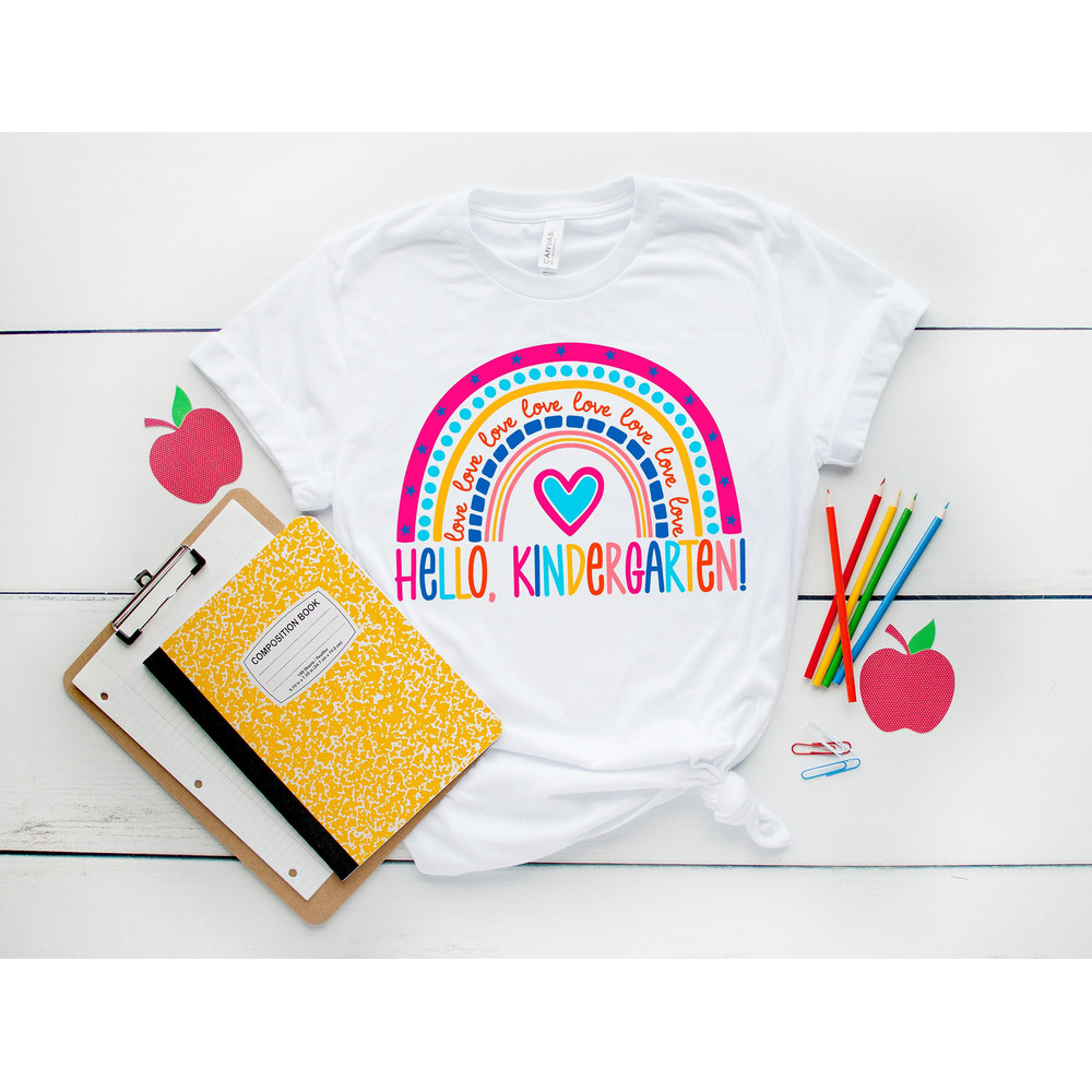Hello Kindergarten Shirts,Teach Love Inspire Shirt,Back To School Shirt,First Grade Teacher Tee,Teacher Appreciation Tee,1st day of school - 1.jpg