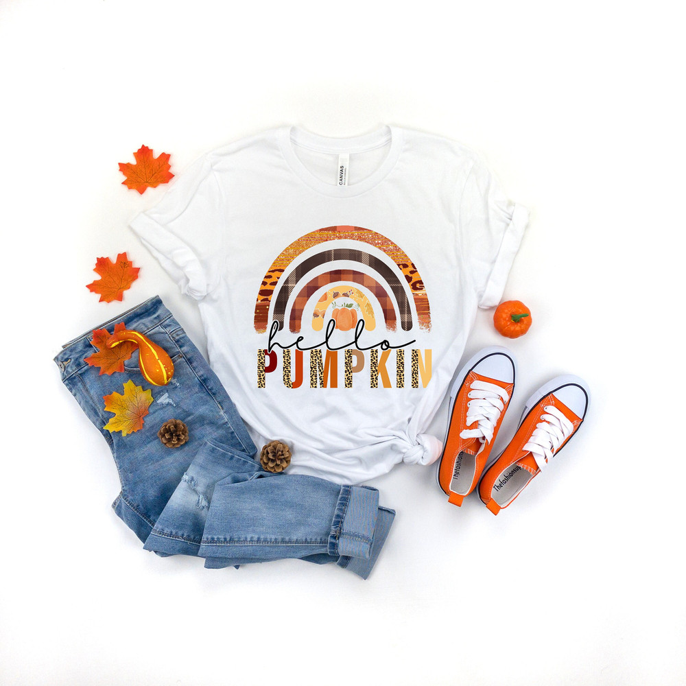 Hello Pumpkin Shirt,Hello Pumpkin rainbow Shirt,Thanksgiving Vacation Shirt,Family Thanksgiving Shirt,Thanksgiving Dinner Shirt - 1.jpg