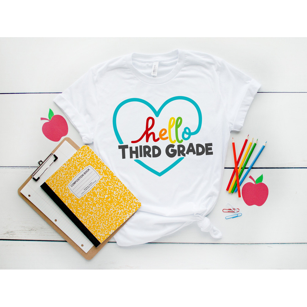 Hello Third Grade Shirts,Teach Love Inspire,Back To School Shirt,First Grade Teacher,Teacher Appreciation Tee,1st day of school,3rd Grade - 1.jpg