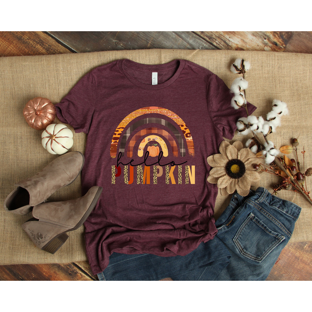 Hello Pumpkin Shirt,Hello Pumpkin rainbow Shirt,Thanksgiving Vacation Shirt,Family Thanksgiving Shirt,Thanksgiving Dinner Shirt - 3.jpg
