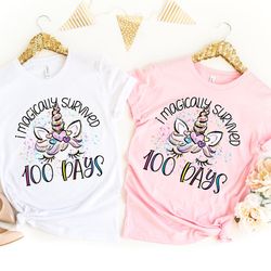 i magically survived 100 days shirt,100 days brighter shirt,teacher shirt,100th day of school,back to school shirt,unico