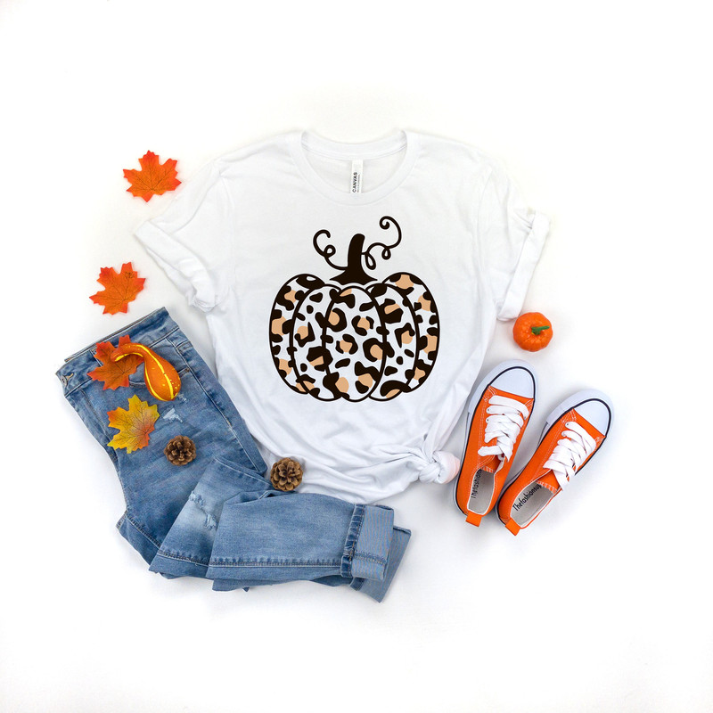 Leopard Pumpkin Shirt, Cheetah Pumpkin Shirt,Thanksgiving Shirt, Thankful Shirt,Fall Shirt, Hello Pumpkin,Family Matching Shirt - 3.jpg