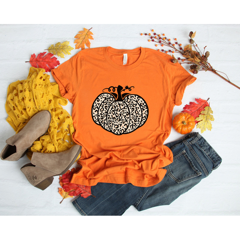 Leopard Pumpkin Shirt, Cheetah Pumpkin Shirt,Thanksgiving Shirt, Thankful Shirt,Fall Shirt, Hello Pumpkin,Family Matching Shirt - 2.jpg