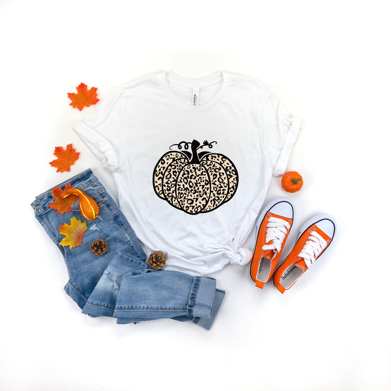 Leopard Pumpkin Shirt, Cheetah Pumpkin Shirt,Thanksgiving Shirt, Thankful Shirt,Fall Shirt, Hello Pumpkin,Family Matching Shirt - 3.jpg