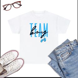 team boy gender reveal baby shower pink or blue t-shirt