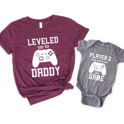 leveled up shirt,dad and son matching  shirts shirt,new dad shirt,dad shirt,daddy shirt,father's day shirt,gift for dad