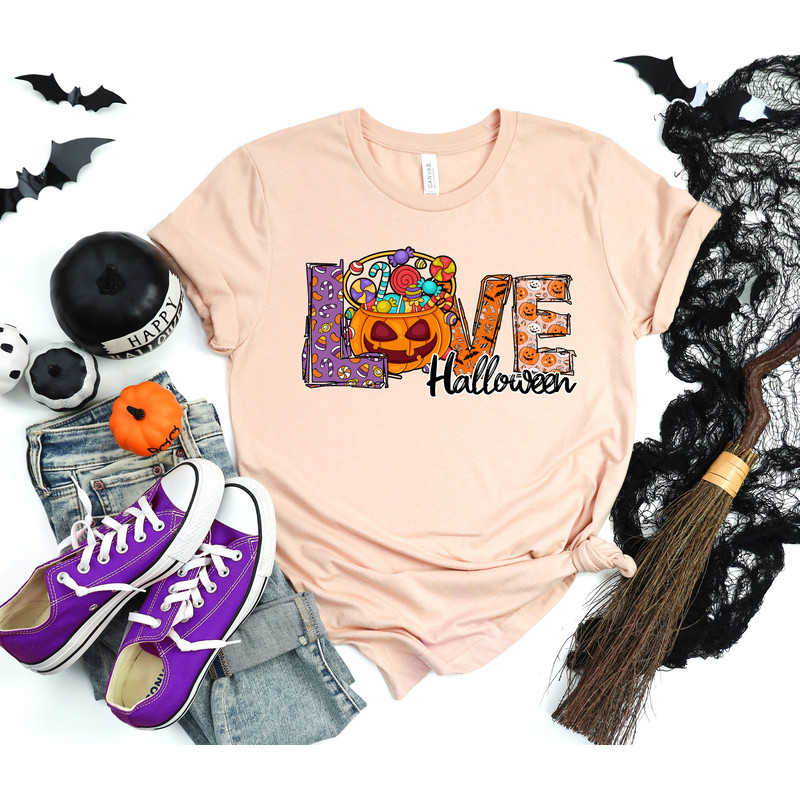 Love Halloween Shirt, Spooky Love Shirt, Spooky Pumpkin Shirt, Halloween Shirt, Happy Halloween Shirt, Trick or Treat Shirt, Halloween Gift - 2.jpg