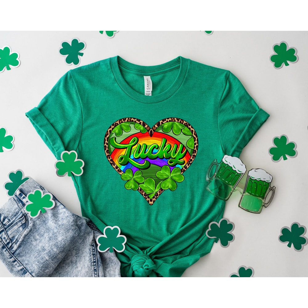 Lucky Leopard Heart Shirt, Leopard Heart Lucky Shirt, St Patricks Day Shirt, Irish Day Shirt, Clover Shirt, Women St Paddy Day Shirt - 2.jpg