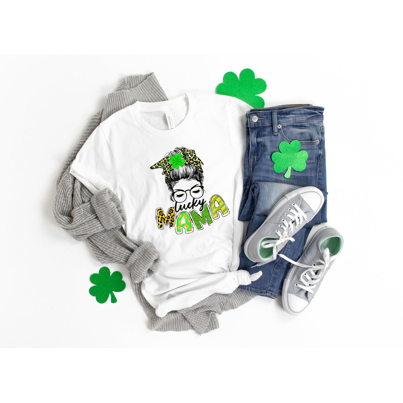 Lucky Mama Shirt,Shamrock Shirt,Saint Patricks Day Shirt,Patricks Day Mama Shirt,Saint Patricks Day Family Matching Shirt,Leopard Bandana - 2.jpg
