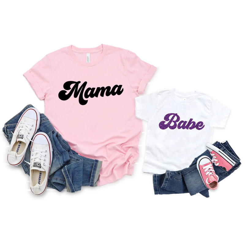 Mama And Babe Matching Shirt, Mommy And Me Shirts,Minimalist Mommy and Me Shirt,Gift for mom,Mothers day Gift,New mom gift,baby shower gift - 1.jpg