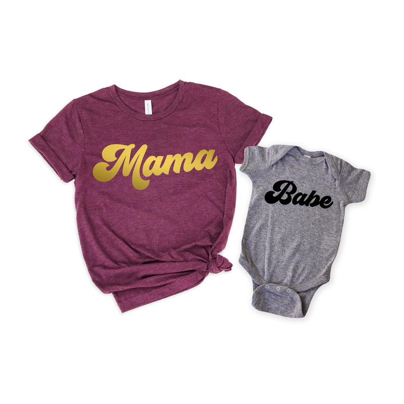 Mama And Babe Matching Shirt, Mommy And Me Shirts,Minimalist Mommy and Me Shirt,Gift for mom,Mothers day Gift,New mom gift,baby shower gift - 2.jpg