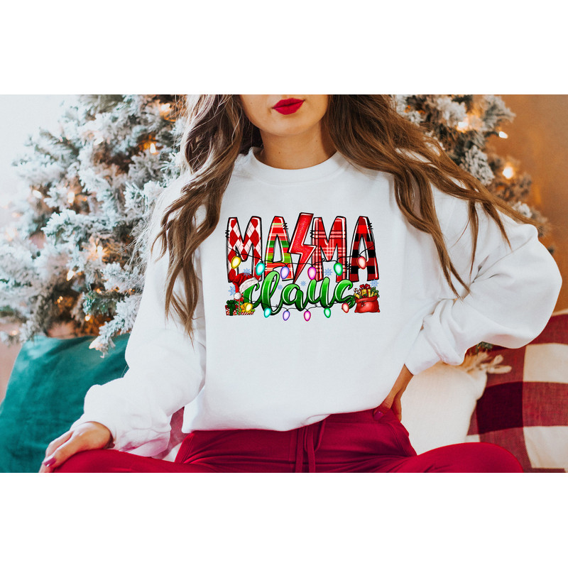 Mama Claus Shirt, Christmas Shirt For Woman, Christmas Mama Shirt, Gift For Mom, Cute Christmas Tee, Christmas Gift for Her, Holiday Shirt - 2.jpg