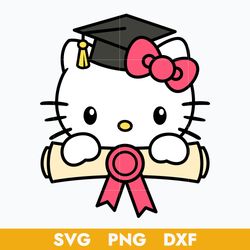 hello kitty graduate svg, hello kitty svg, graduate svg, cartoon svg, png dxf digital file