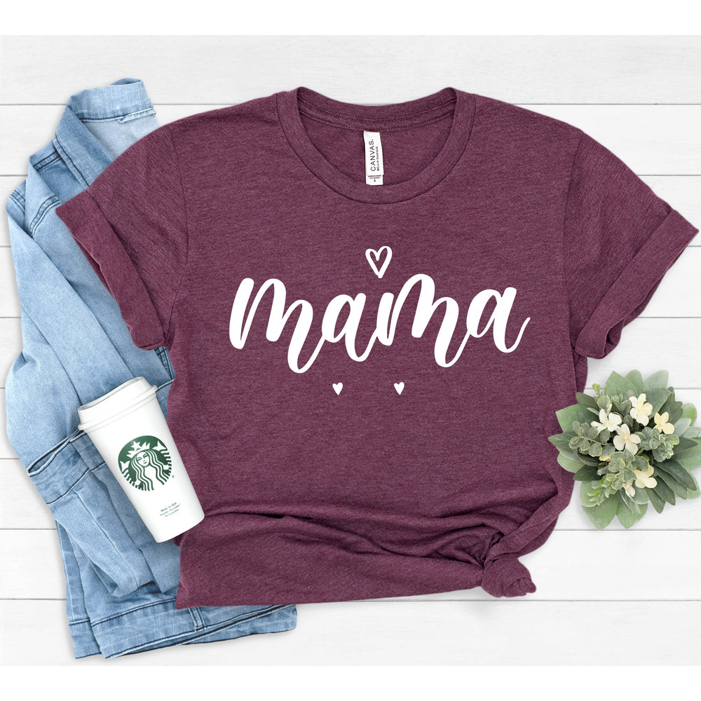 Mama Shirt, Mothers T-Shirt, Cute Mom Shirt, Cute Mom Gift, Mother's Day Gift, New Mom Gift, Mama with Heart T-Shirt - 2.jpg