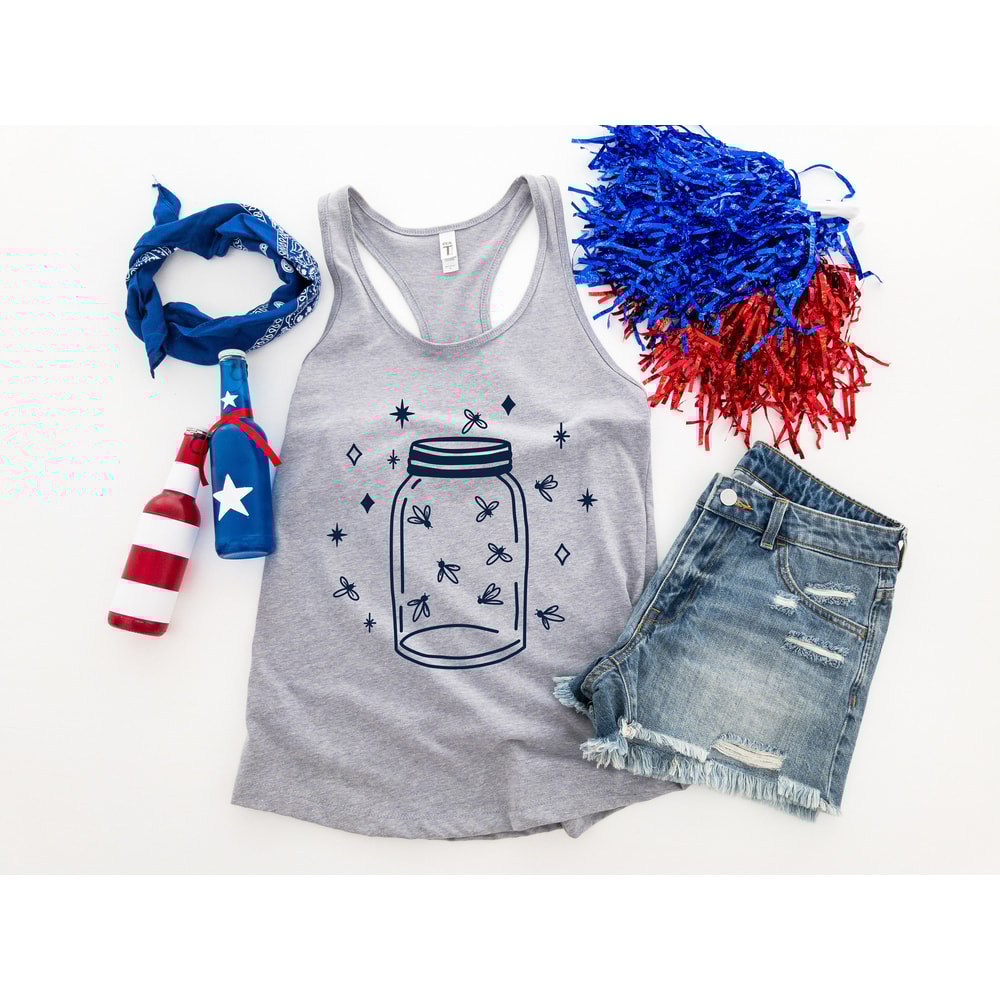 Mason jar Shirt, Fireflies Shirt, Mason jar fireflies Shirts for Women, Summer Shirt, Summer nights shirt, Vacation Tees,Wild - 2.jpg