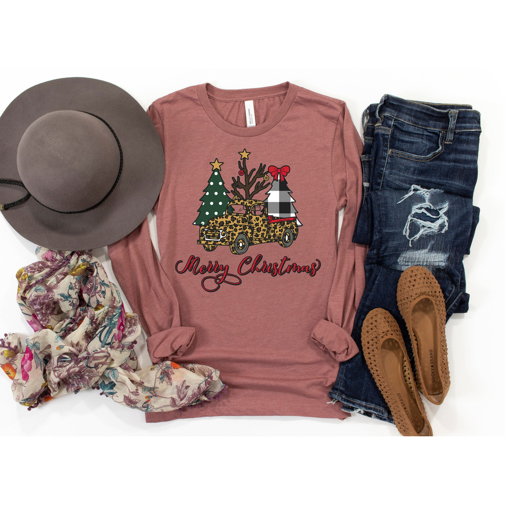 Merry Christmas Truck,Leopard Truck Shirt,Christmas Tree Shirt,Merry Christmas,Christmas Matching Family Shirt,Christmas Truck Family Shirt, - 1.jpg